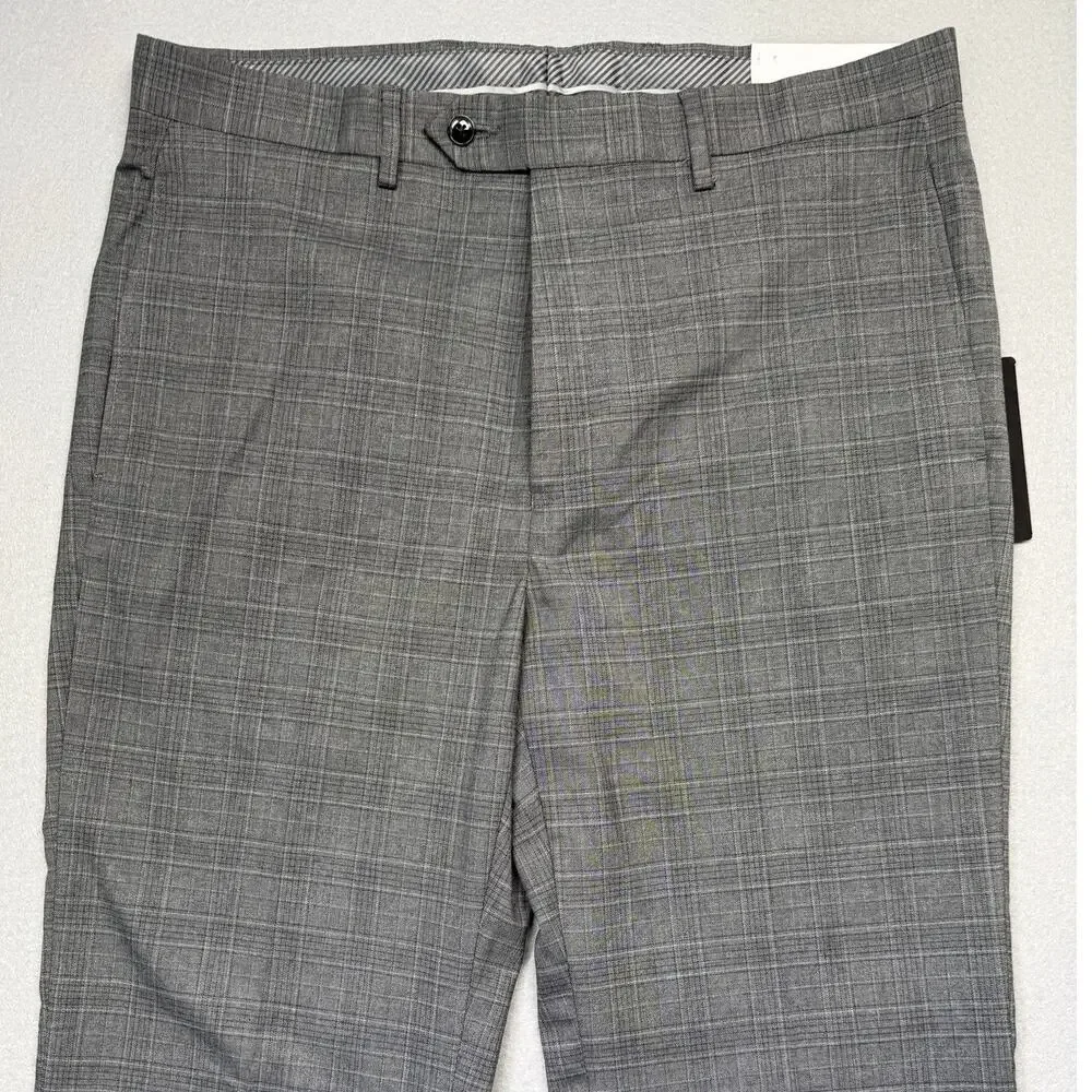 Michael Kors Men's Classic Fit Fall Pattern Pants  Gray plaid 34x34 $95